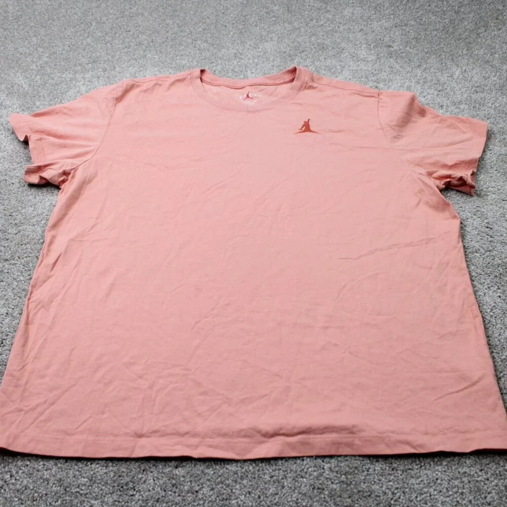 Jordan Shirt Mens 2XL XXL Pink Embroidered Jumpman‎ Logo Cotton Short Sleeve
